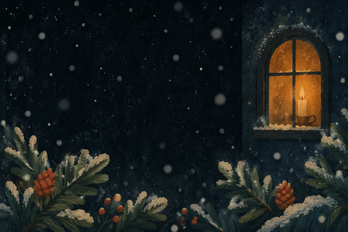 Soft Snowfall Christmas Night Background