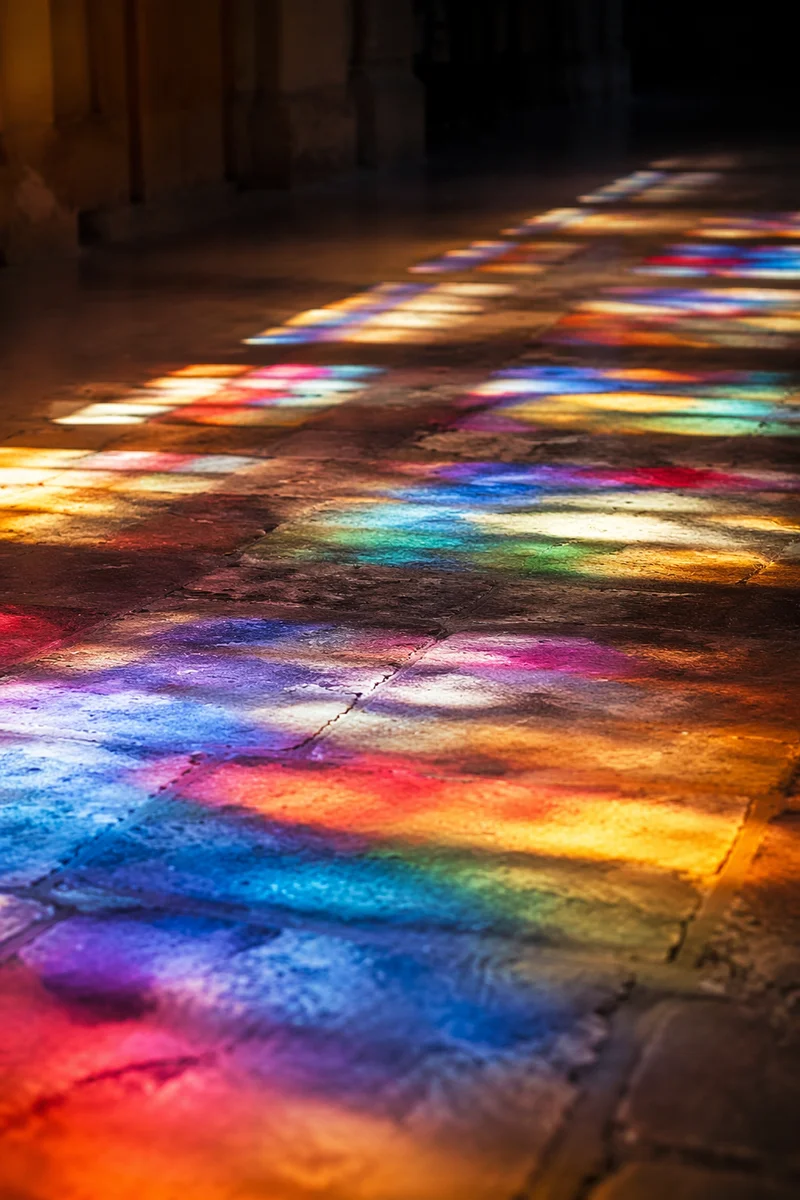 Stained Glass Light on Sanctuary Floor