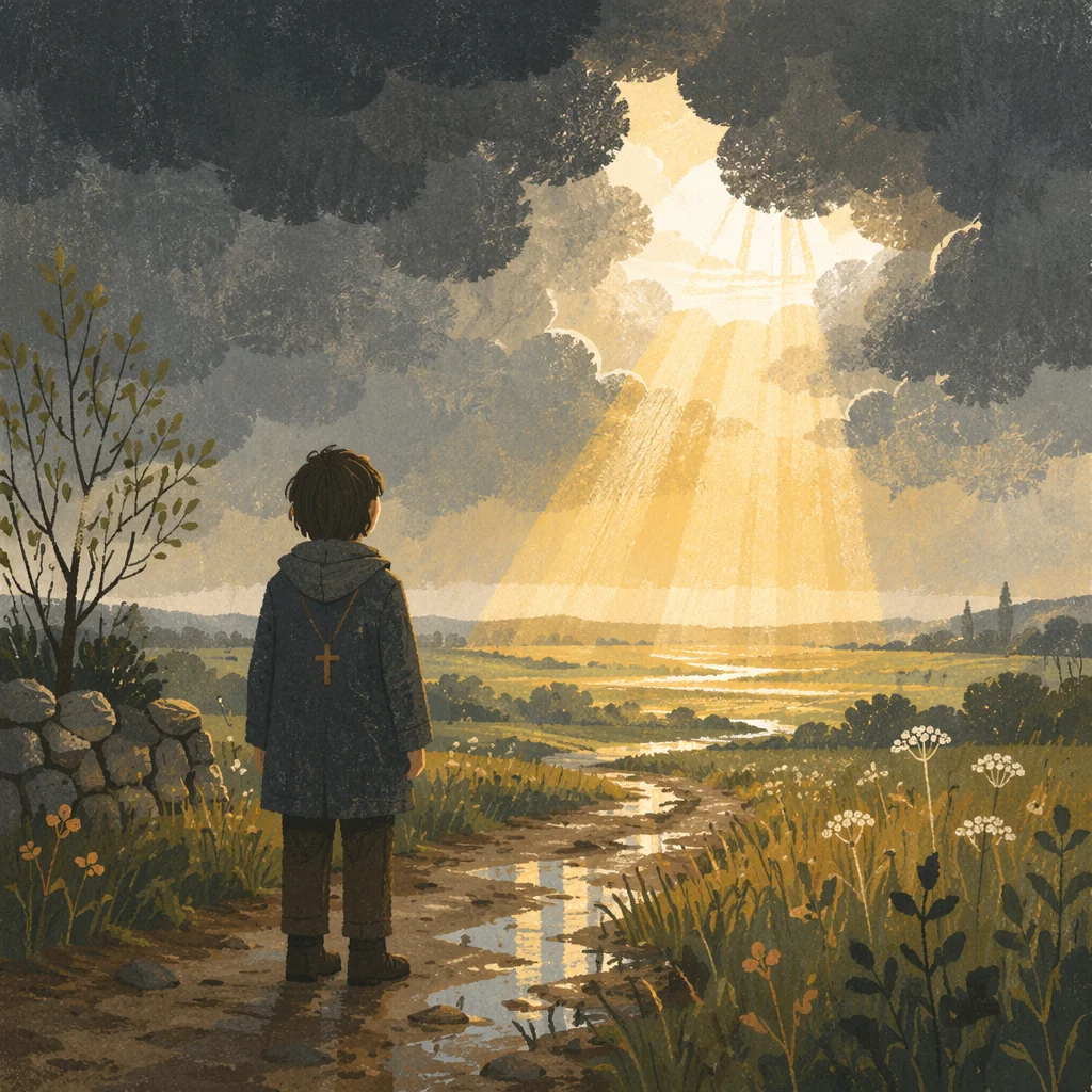 Golden Light Through Storm Clouds